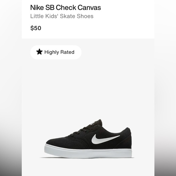 Nike SB Other - NIB-Nike SB Check Canvas Little Kids' Skate Shoes